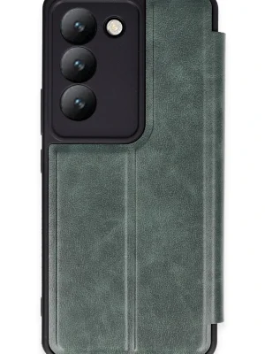 Newface Vivo V30 Lite 4G Kılıf Flip Cover - Koyu Yeşil