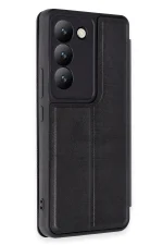 Newface Vivo V30 Lite 4G Kılıf Flip Cover - Siyah - Görsel 2