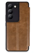 Newface Vivo V30 Lite 4G Kılıf Flip Cover - Taba