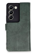 Newface Vivo V30 Lite 4G Kılıf Trend S Plus Kapaklı Kılıf - Yeşil