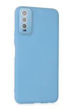 Newface Vivo Y11S Kılıf Lansman Glass Kapak - Mavi - Görsel 2