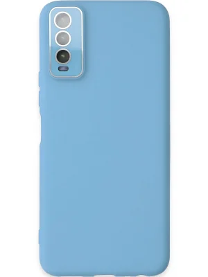 Newface Vivo Y11S Kılıf Lansman Glass Kapak - Mavi