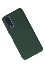 Newface Vivo Y11S Kılıf Nano içi Kadife Silikon - Koyu Yeşil - Görsel 2