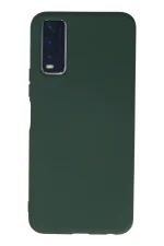 Newface Vivo Y11S Kılıf Nano içi Kadife Silikon - Koyu Yeşil