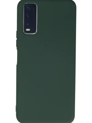 Newface Vivo Y11S Kılıf Nano içi Kadife Silikon - Koyu Yeşil