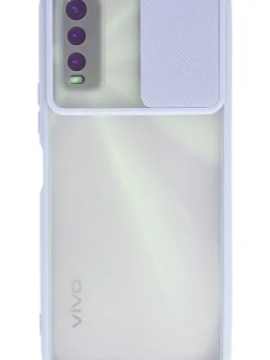 Newface Vivo Y11S Kılıf Palm Buzlu Kamera Sürgülü Silikon - Lila