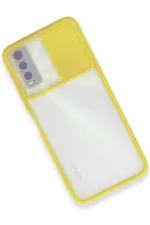 Newface Vivo Y11S Kılıf Palm Buzlu Kamera Sürgülü Silikon - Sarı - Görsel 2