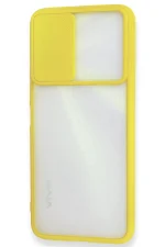 Newface Vivo Y11S Kılıf Palm Buzlu Kamera Sürgülü Silikon - Sarı - Görsel 3