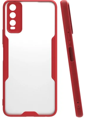 Newface Vivo Y11S Kılıf Platin Silikon - Kırmızı