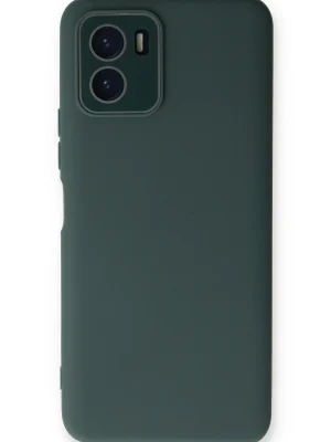 Newface Vivo Y15S Kılıf Lansman Glass Kapak - Koyu Yeşil