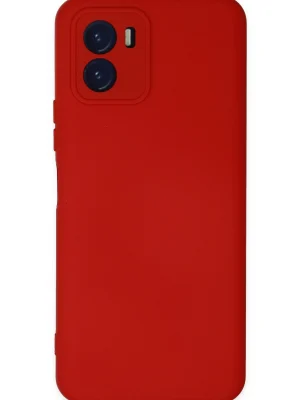 Newface Vivo Y15S Kılıf Nano içi Kadife Silikon - Kırmızı