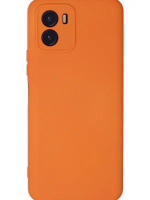 Newface Vivo Y15S Kılıf Nano içi Kadife Silikon - Turuncu