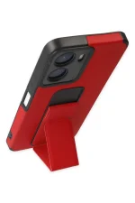 Newface Vivo Y16 Kılıf Mega Standlı Silikon - Kırmızı - Görsel 4