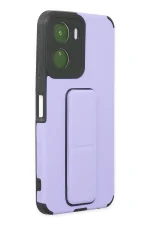 Newface Vivo Y16 Kılıf Mega Standlı Silikon - Lila - Görsel 2