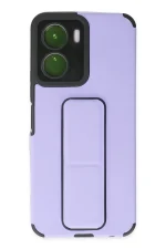 Newface Vivo Y16 Kılıf Mega Standlı Silikon - Lila
