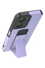 Newface Vivo Y16 Kılıf Mega Standlı Silikon - Lila - Görsel 4