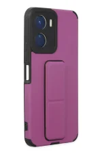 Newface Vivo Y16 Kılıf Mega Standlı Silikon - Mor - Görsel 2