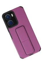 Newface Vivo Y16 Kılıf Mega Standlı Silikon - Mor - Görsel 3