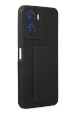 Newface Vivo Y16 Kılıf Mega Standlı Silikon - Siyah - Görsel 2