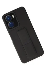 Newface Vivo Y16 Kılıf Mega Standlı Silikon - Siyah - Görsel 3