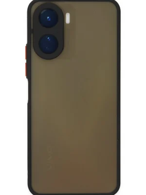 Newface Vivo Y16 Kılıf Montreal Silikon Kapak - Siyah