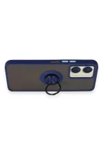 Newface Vivo Y16 Kılıf Montreal Yüzüklü Silikon Kapak - Lacivert - Görsel 3