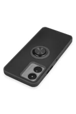 Newface Vivo Y16 Kılıf Montreal Yüzüklü Silikon Kapak - Siyah - Görsel 4