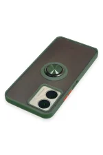 Newface Vivo Y16 Kılıf Montreal Yüzüklü Silikon Kapak - Yeşil - Görsel 4