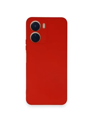 Newface Vivo Y16 Kılıf Nano içi Kadife Silikon - Kırmızı