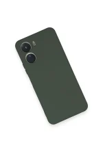 Newface Vivo Y16 Kılıf Nano içi Kadife Silikon - Koyu Yeşil - Görsel 3