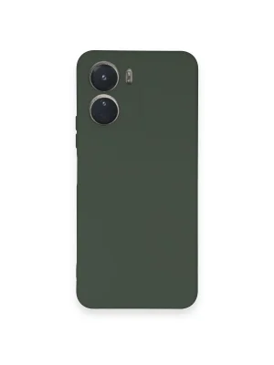 Newface Vivo Y16 Kılıf Nano içi Kadife Silikon - Koyu Yeşil