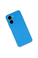 Newface Vivo Y16 Kılıf Nano içi Kadife Silikon - Mavi - Görsel 3