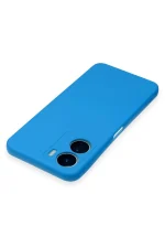 Newface Vivo Y16 Kılıf Nano içi Kadife Silikon - Mavi - Görsel 4