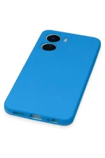 Newface Vivo Y16 Kılıf Nano içi Kadife Silikon - Mavi - Görsel 5