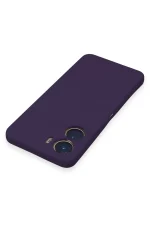 Newface Vivo Y16 Kılıf Nano içi Kadife Silikon - Mor - Görsel 4