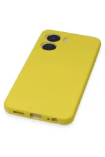 Newface Vivo Y16 Kılıf Nano içi Kadife Silikon - Sarı - Görsel 5