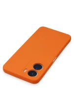 Newface Vivo Y16 Kılıf Nano içi Kadife Silikon - Turuncu - Görsel 4
