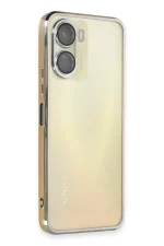 Newface Vivo Y16 Kılıf Razer Lensli Silikon - Gold