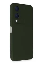 Newface Vivo Y17S Kılıf Nano içi Kadife Silikon - Koyu Yeşil - Görsel 2