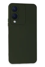 Newface Vivo Y17S Kılıf Nano içi Kadife Silikon - Koyu Yeşil