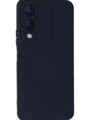 Newface Vivo Y17S Kılıf Nano içi Kadife Silikon - Lacivert