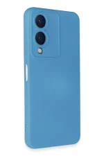 Newface Vivo Y17S Kılıf Nano içi Kadife Silikon - Mavi - Görsel 2