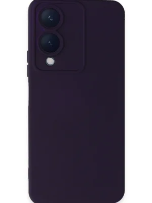 Newface Vivo Y17S Kılıf Nano içi Kadife Silikon - Mor