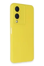Newface Vivo Y17S Kılıf Nano içi Kadife Silikon - Sarı - Görsel 2