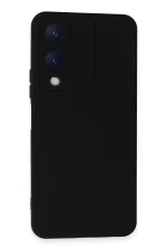 Newface Vivo Y17S Kılıf Nano içi Kadife Silikon - Siyah
