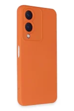 Newface Vivo Y17S Kılıf Nano içi Kadife Silikon - Turuncu - Görsel 2