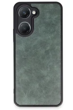 Newface Vivo Y18 Kılıf Aras Deri Kapak - Koyu Yeşil - Görsel 2