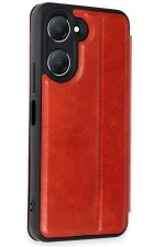 Newface Vivo Y18 Kılıf Flip Cover - Kırmızı - Görsel 2