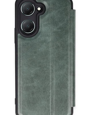 Newface Vivo Y18 Kılıf Flip Cover - Koyu Yeşil