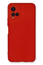 Newface Vivo Y21S Kılıf Nano içi Kadife Silikon - Kırmızı
